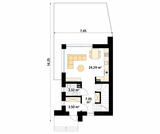 Projekt domu Agrest 2 - rzut parteru
