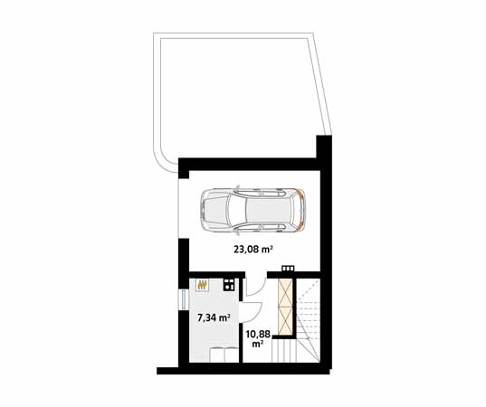 Projekt domu Agrest 2 - rzut piwnicy