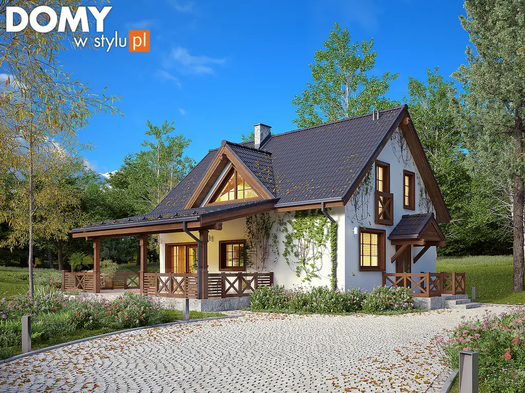 Nowoczesny projekt domu z poddaszem Aksamitka 4 - wizualizacja frontowa