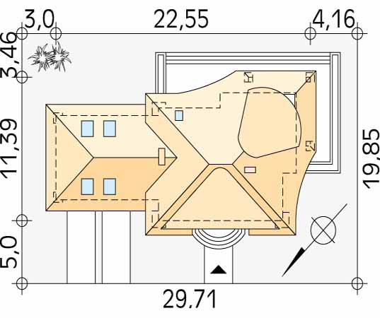 Projekt domu Alfa 2 - usytuowanie na działce