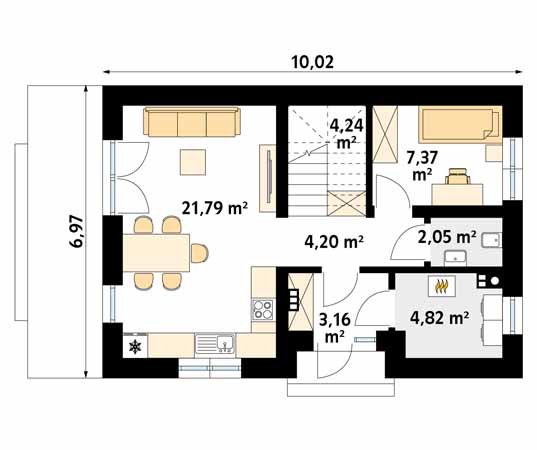 Projekt domu Alikante - rzut parteru