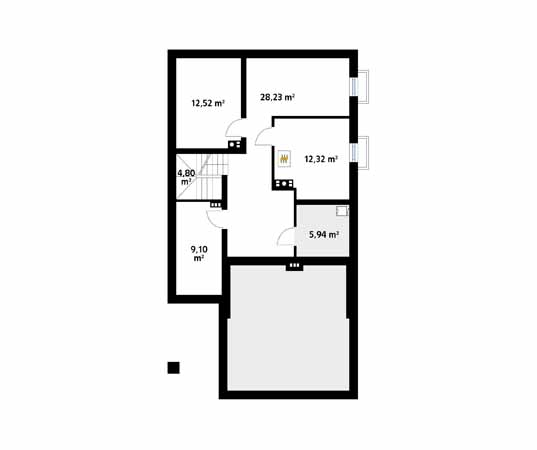 Projekt domu Amarylis 3 - rzut piwnicy