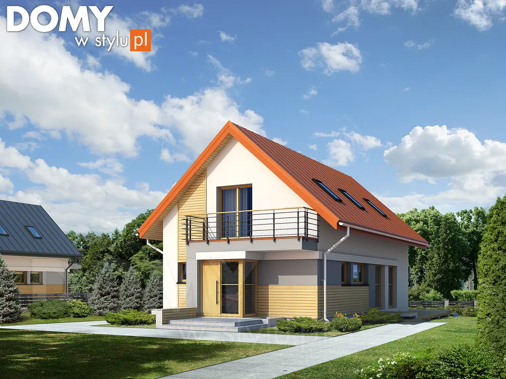 Nowoczesny projekt domu z poddaszem Amelia MC - wizualizacja frontowa