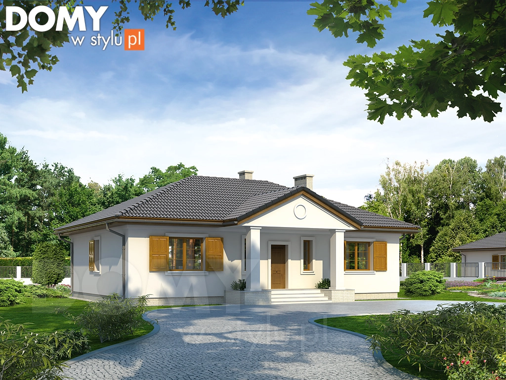 Projekt domu parterowego Borówka 2 - wizualizacja frontowa