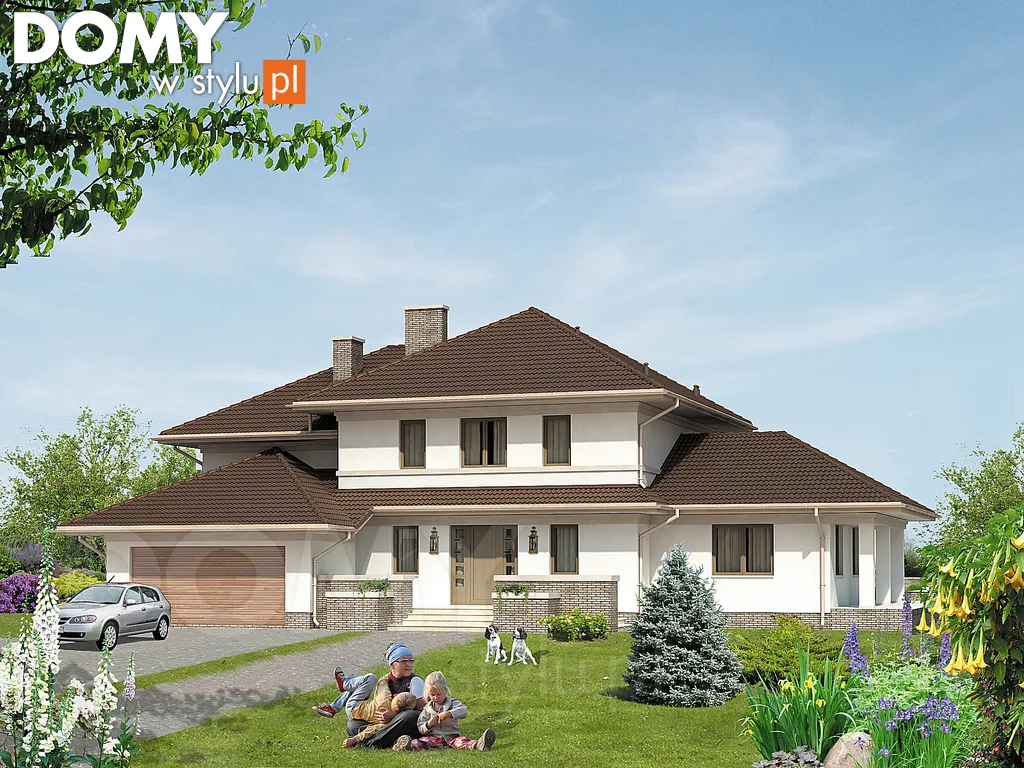 Projekt domu piętrowego Bursztyn 2 - wizualizacja frontowa