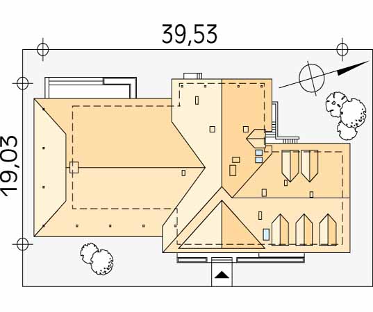 Projekt domu Cykada - usytuowanie na działce