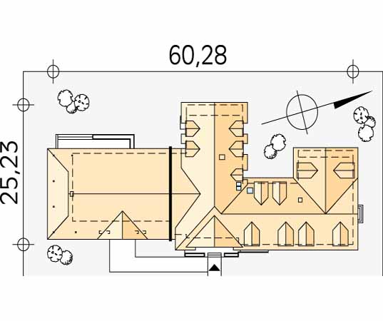 Projekt domu Cykada 3 - usytuowanie na działce