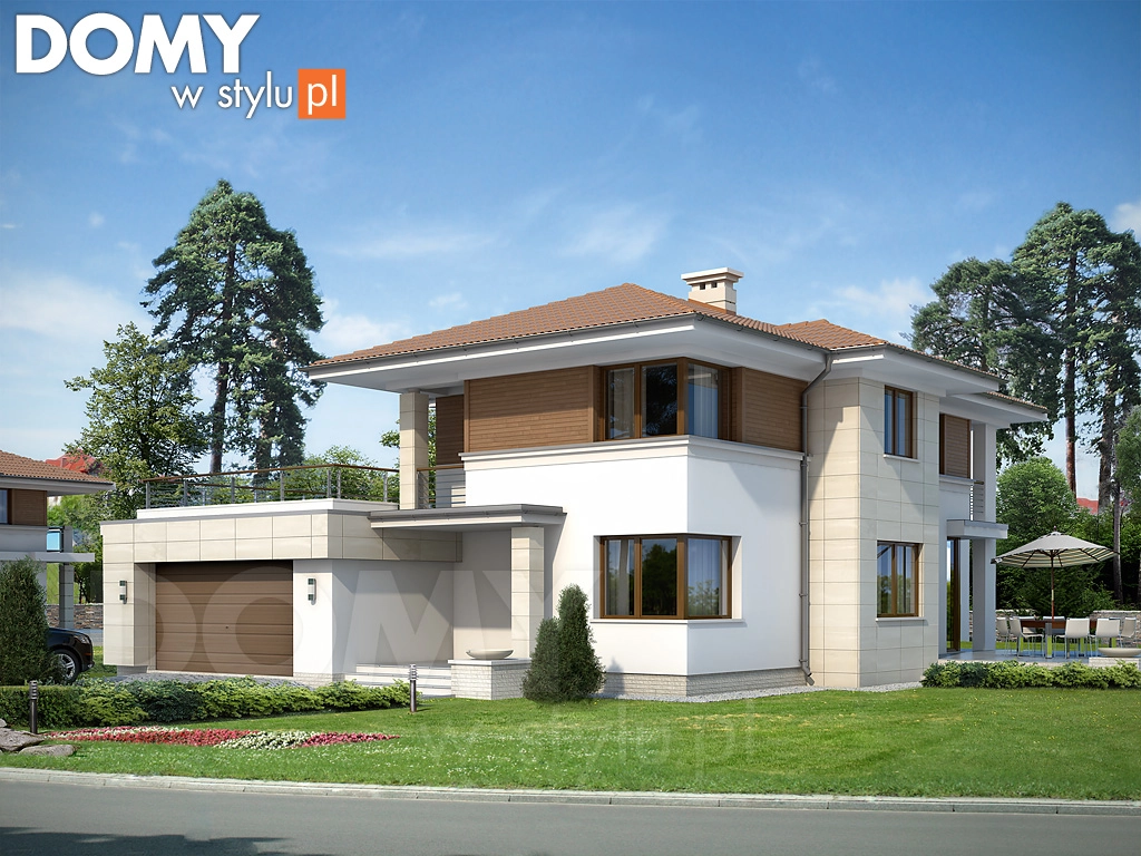 Nowoczesny projekt domu piętrowego Cyprys 2 MC - wizualizacja frontowa