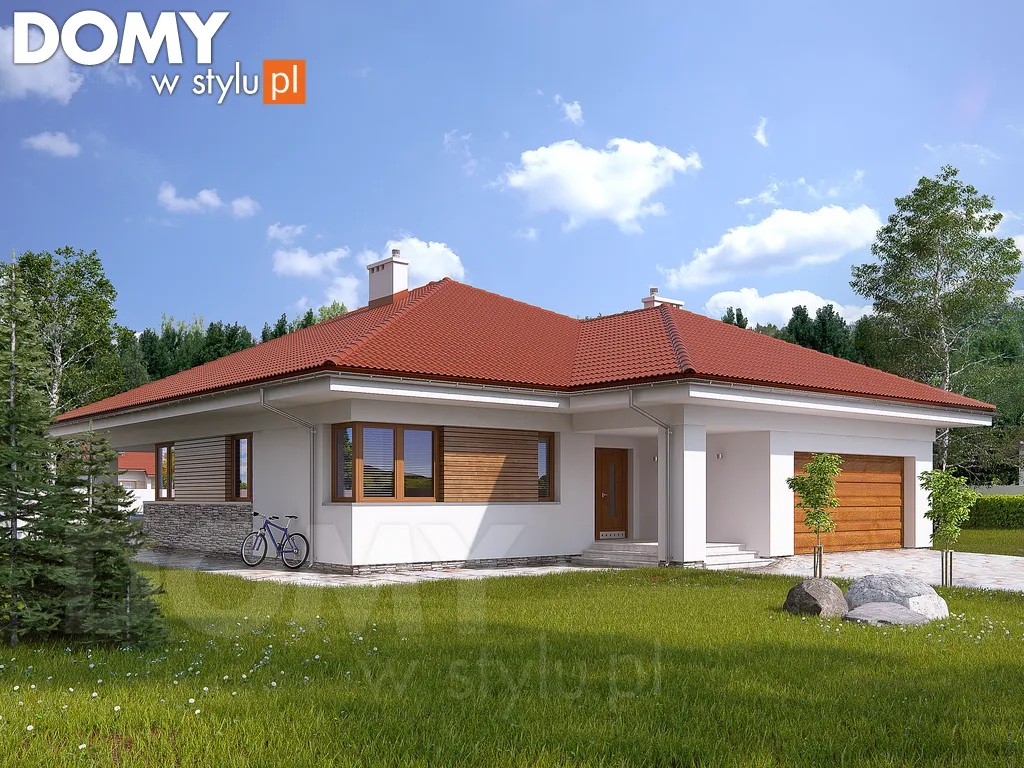 Nowoczesny projekt domu parterowego Decyma - wizualizacja frontowa