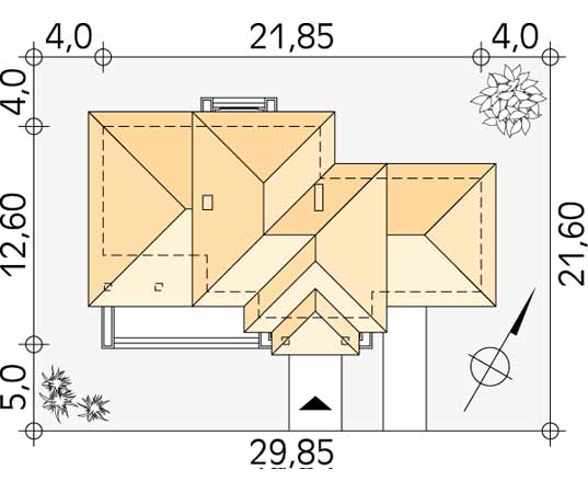 Projekt domu Idylla - usytuowanie na działce