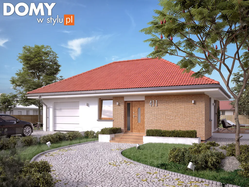 Nowoczesny projekt domu parterowego Imbir 3 - wizualizacja frontowa