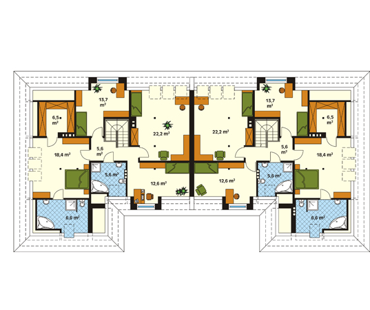 Projekt domu Kwartet - rzut poddasza