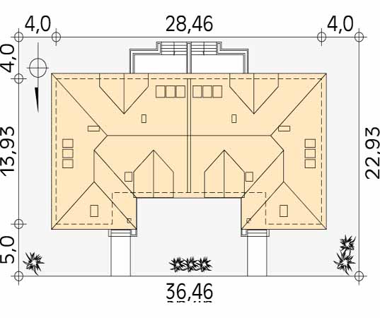 Projekt domu Kwartet - usytuowanie na działce