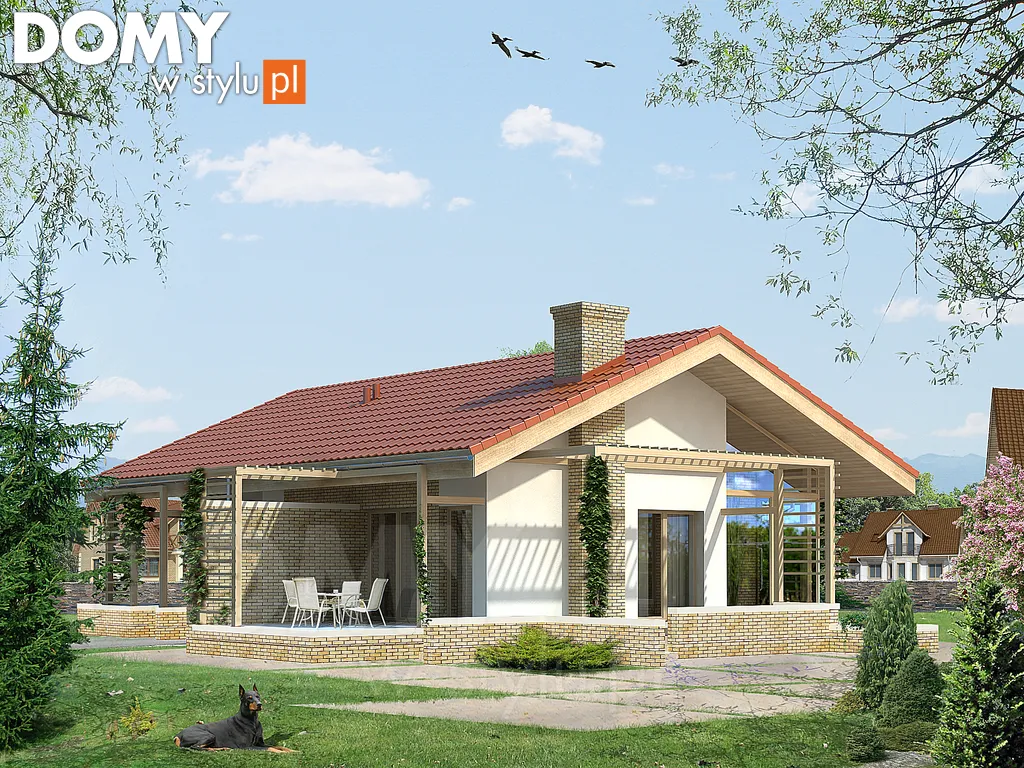 Nowoczesny projekt domu parterowego Lara MC - wizualizacja frontowa