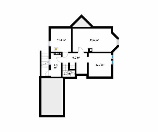 Projekt domu Maciejka 3 - rzut piwnicy