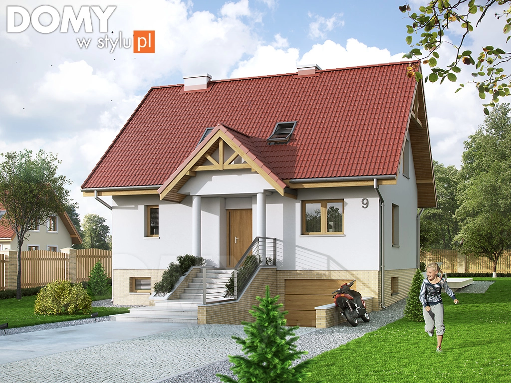 Projekt domu z poddaszem Maciejka 4 - wizualizacja frontowa