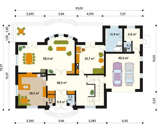 Projekt domu Ocean 4 - rzut parteru