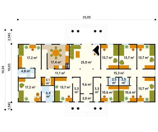 Projekt domu Polana dr-S - rzut parteru