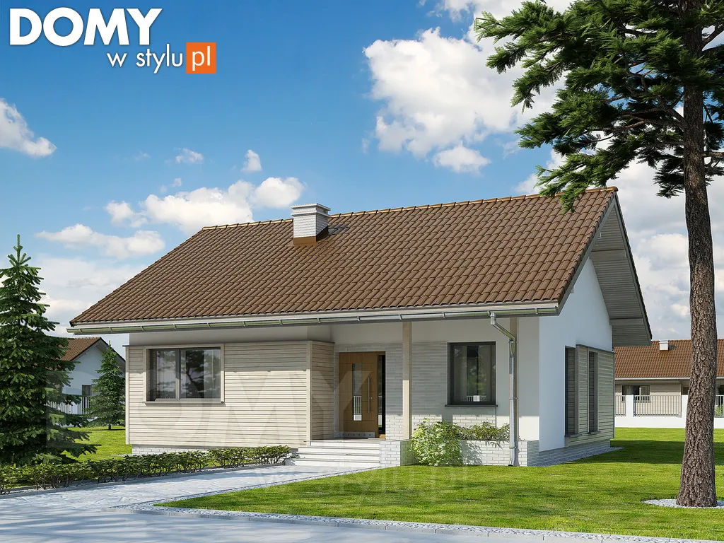 Nowoczesny projekt domu parterowego Sepia MC - wizualizacja frontowa