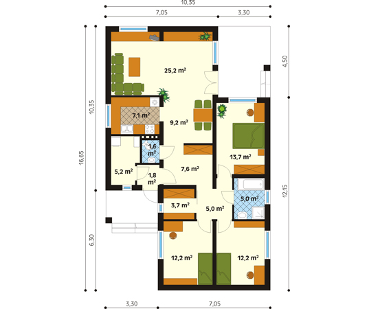 Projekt domu Skrzat 3 - rzut parteru