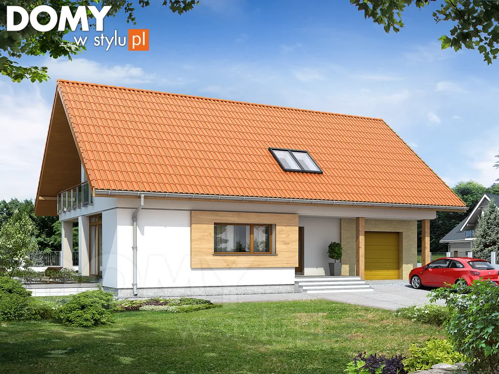 Nowoczesny projekt domu z poddaszem Storczyk MC - wizualizacja frontowa