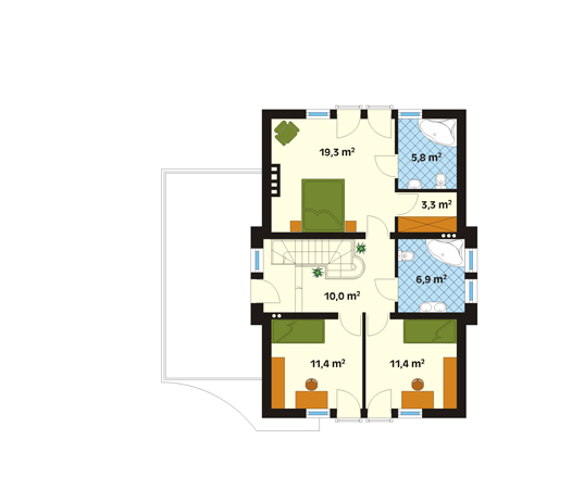 Projekt domu Szafir - rzut poddasza