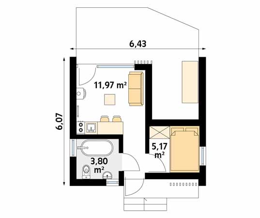 Projekt domu Szyszka 3 dr-S - rzut parteru