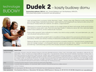 Okładka do artykułu: 'Dudek 2 - koszty budowy domu cz.1'