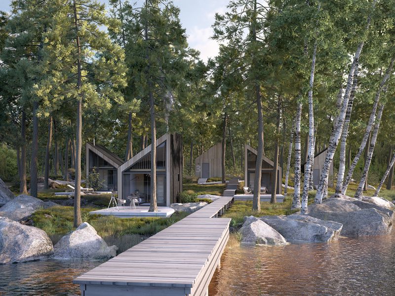 Projekt domu Szyszka dr-S, domki na wyspie